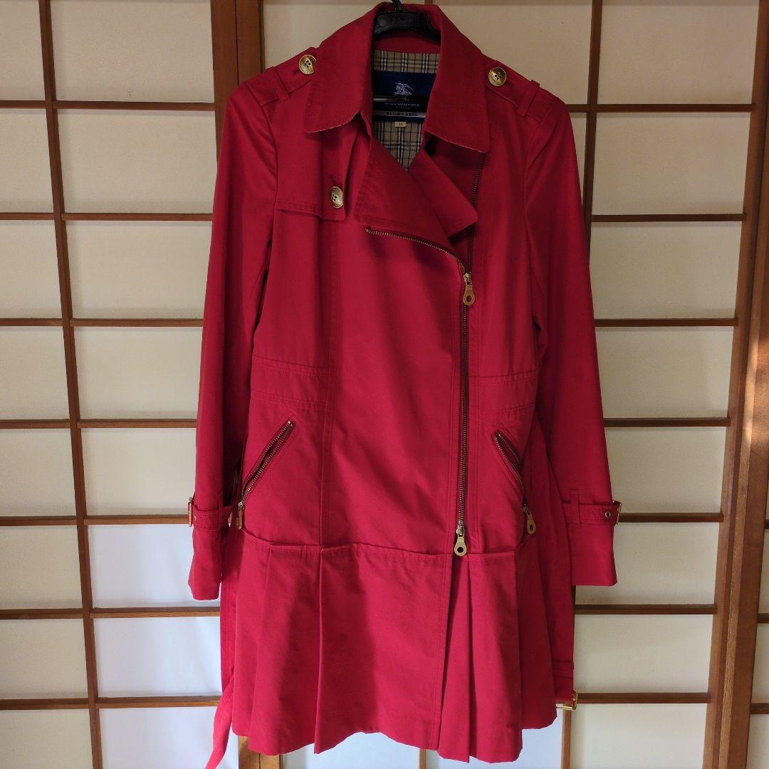 キティBURBERRY ブルーレーベルトレンチコート 38赤