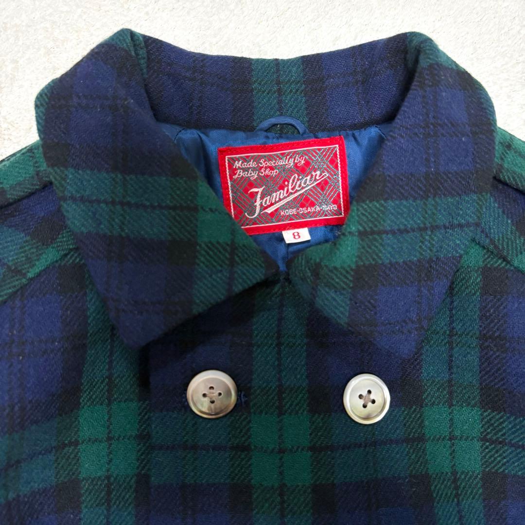 【ほぼ未使用】familiar ファミリア ウールコート アウター チェック