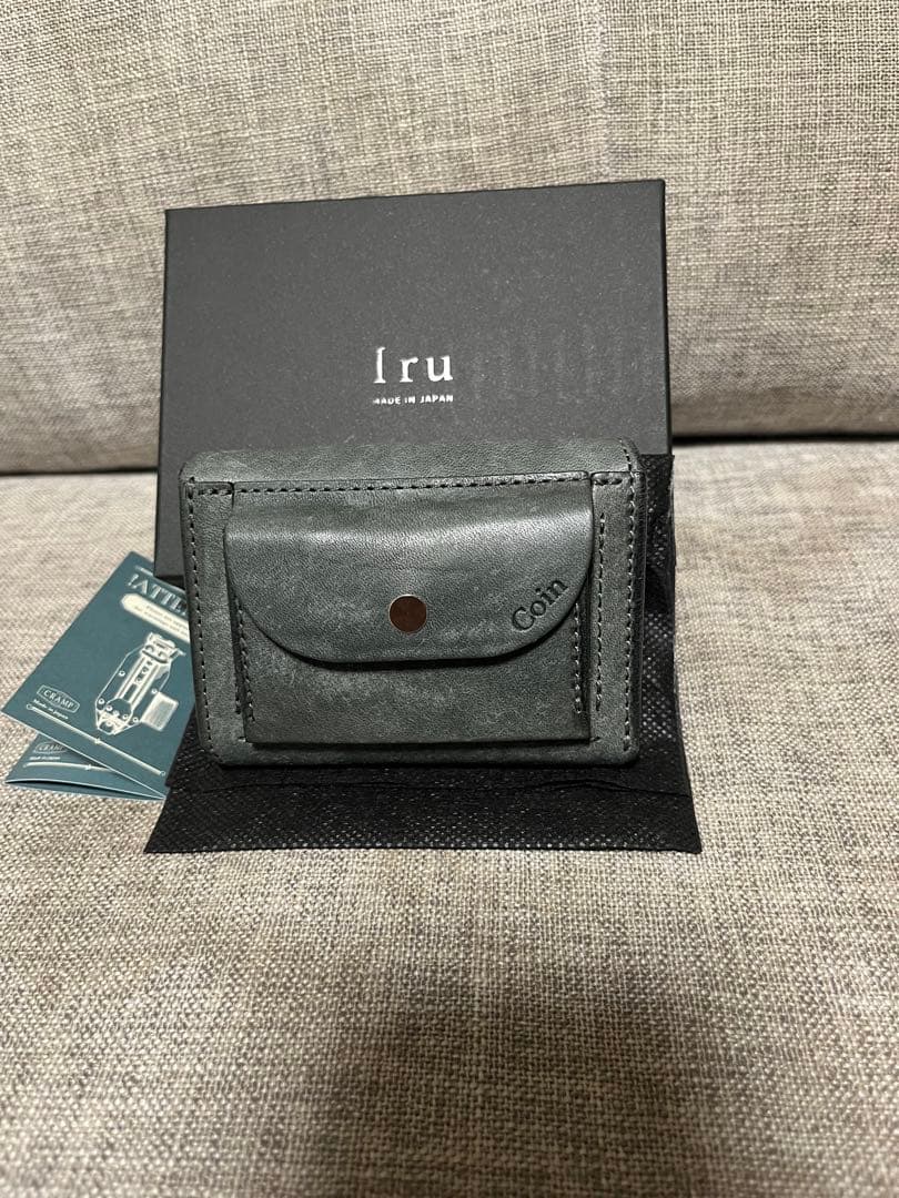 【Iru×池之端銀革店】マヤレザーコンパクトウォレット/グレー　《新品未使用》