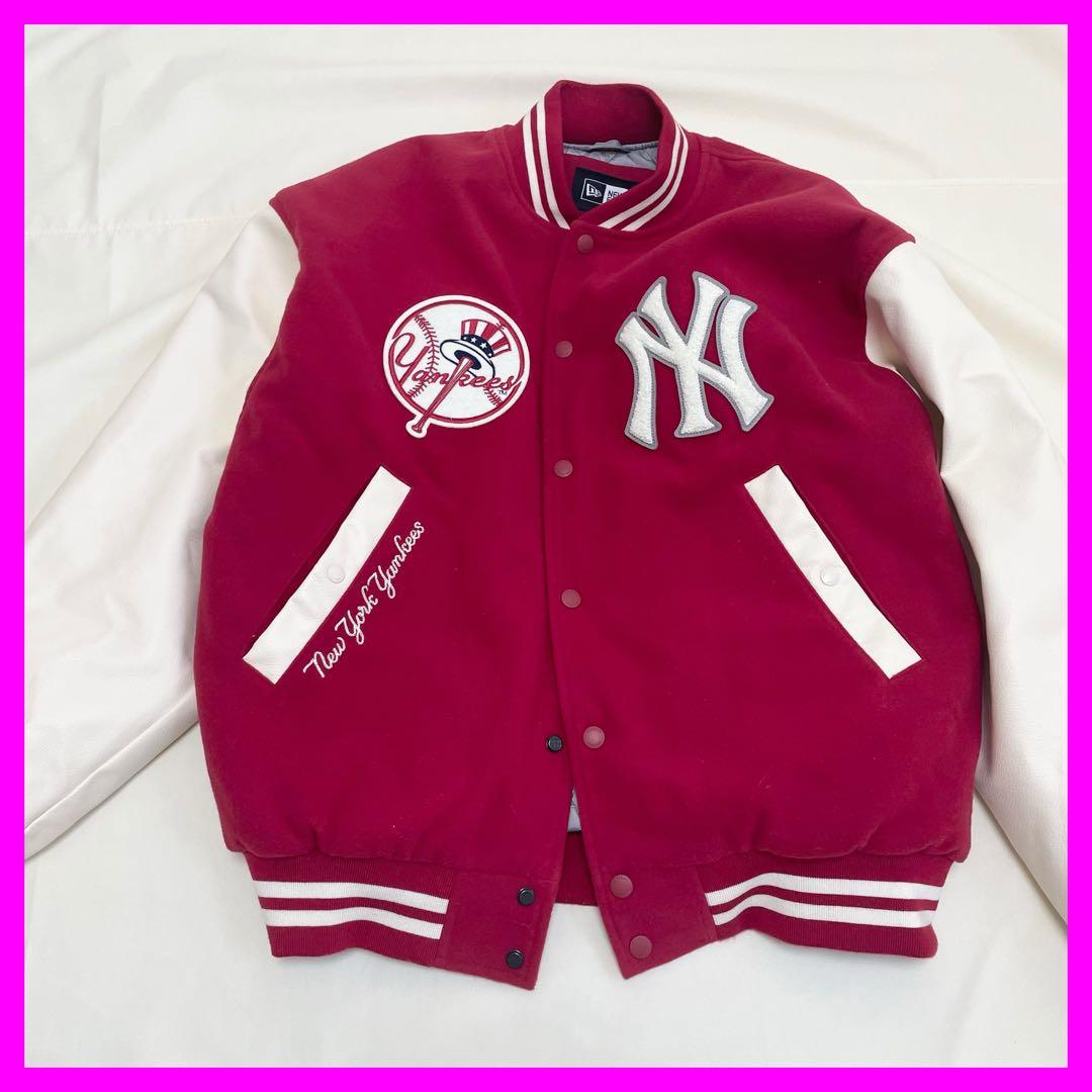 【綺麗】 ニューエラ ニューヨーク ヤンキース レザー スタジャン 赤 L