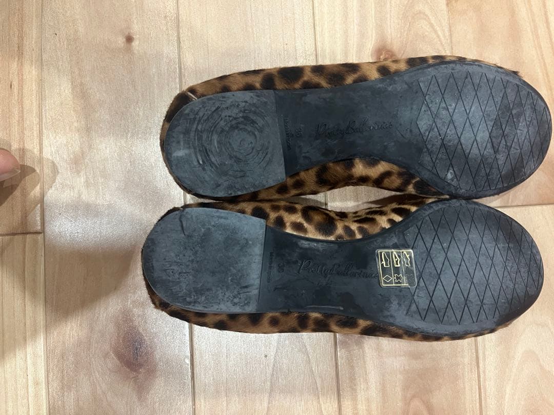 プリティバレリーナ　 フラットシューズ　大人レオパード柄　36