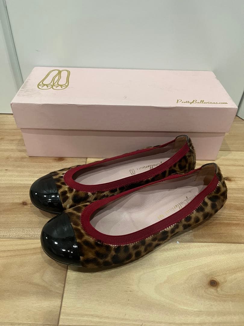 プリティバレリーナ　 フラットシューズ　大人レオパード柄　36