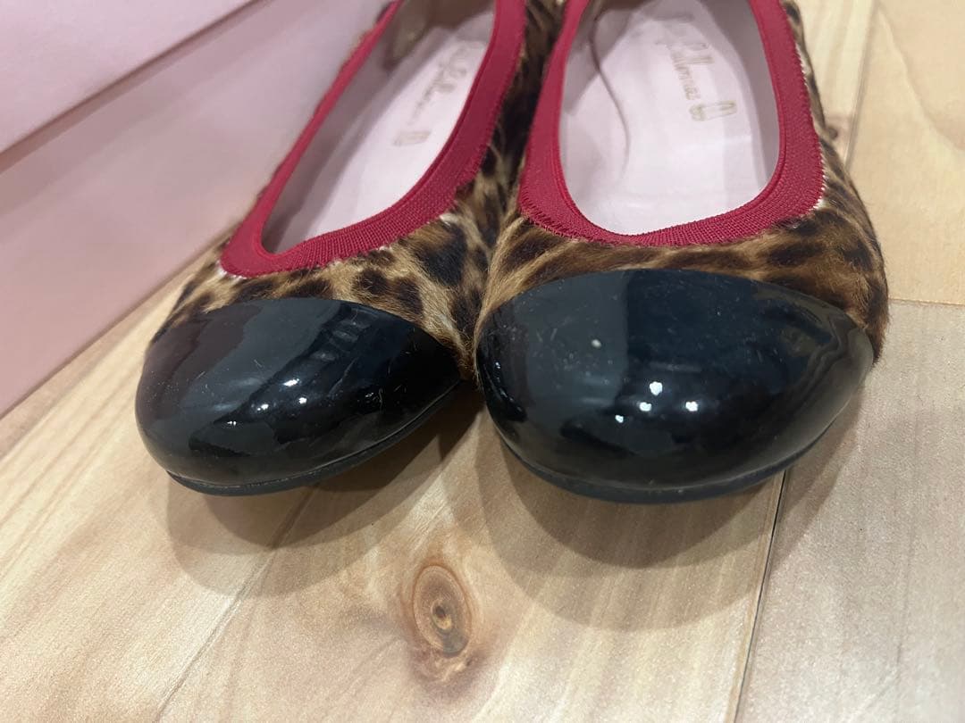 プリティバレリーナ　 フラットシューズ　大人レオパード柄　36