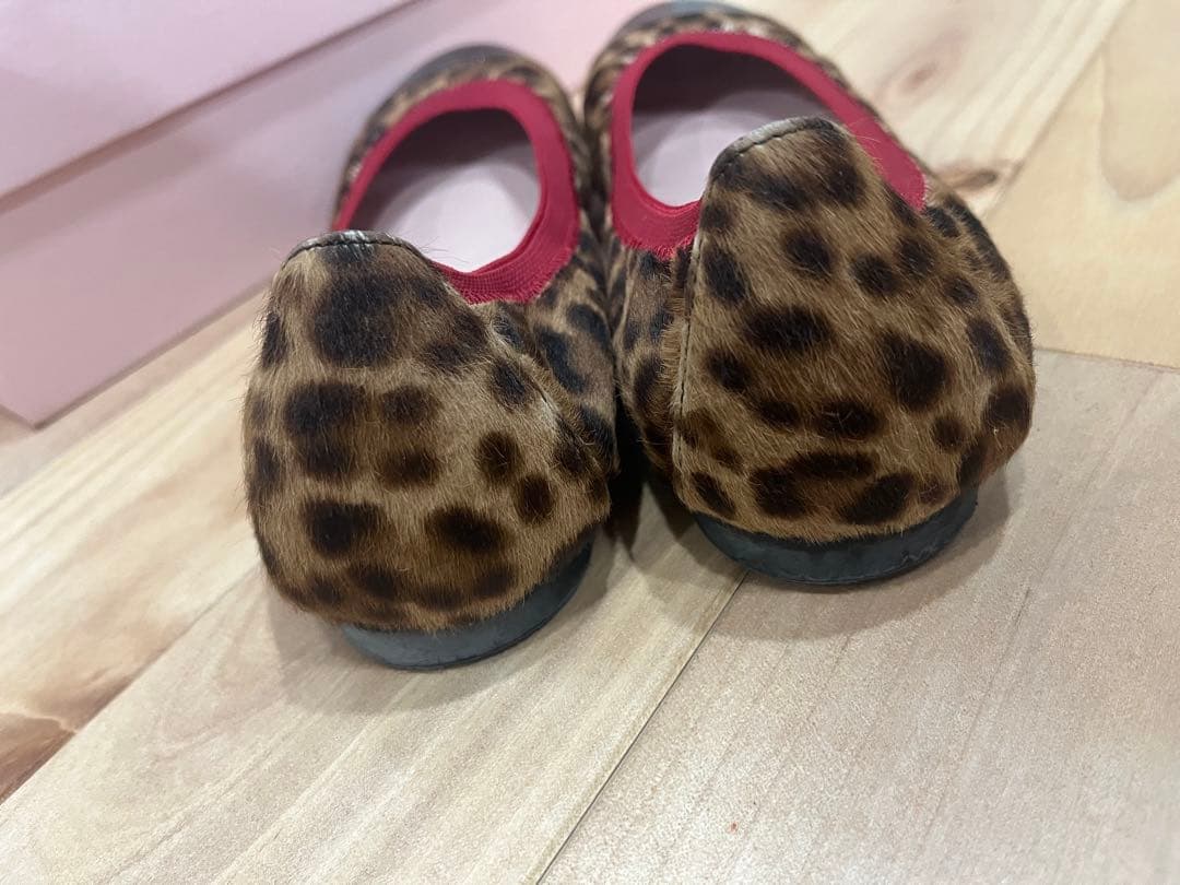 プリティバレリーナ　 フラットシューズ　大人レオパード柄　36