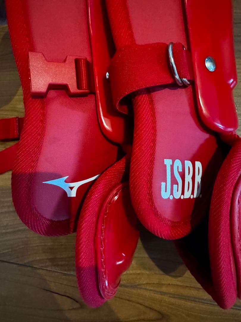 ミズノ　キャッチャー　プロテクター レッド 軟式　Lサイズ　一回使用　防具