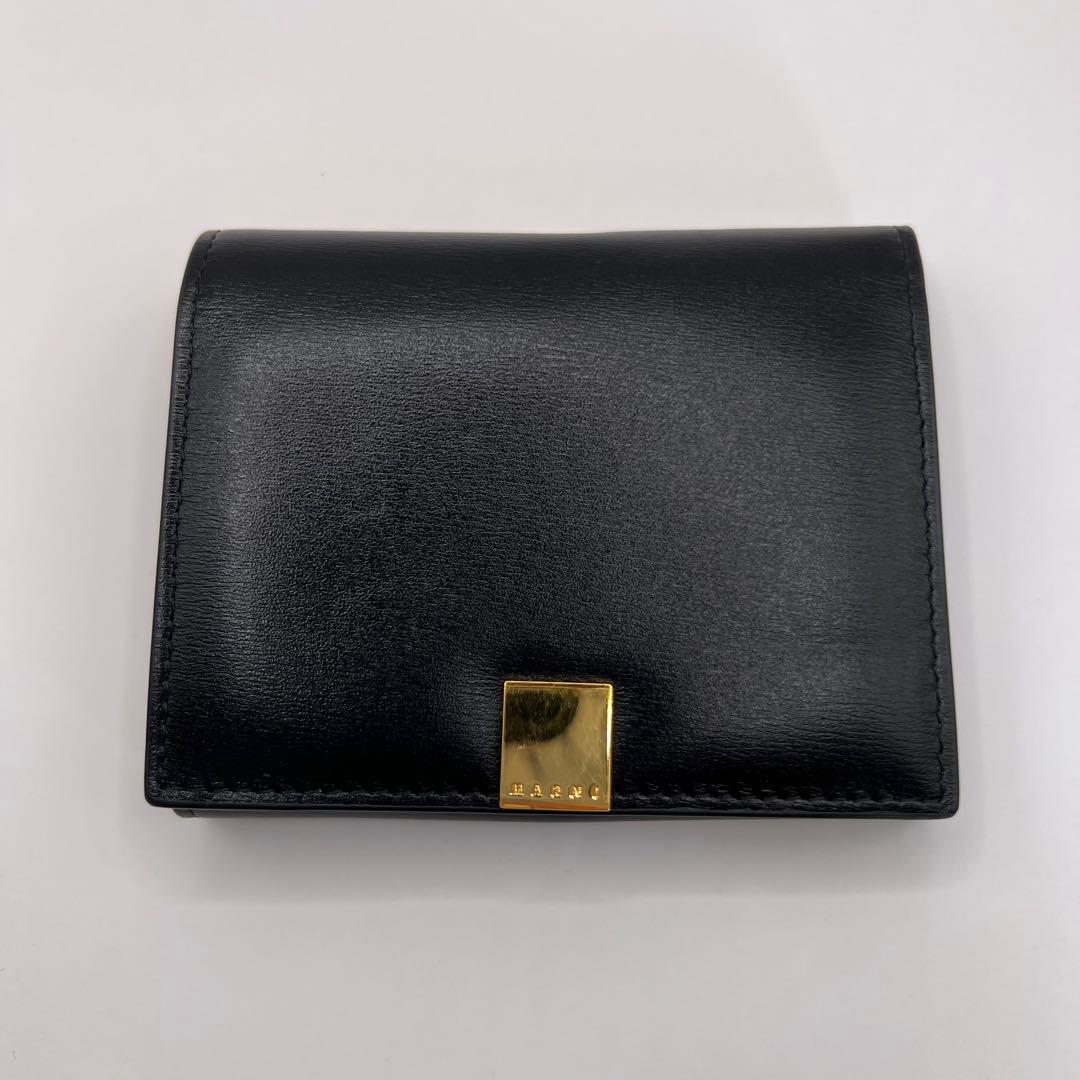 MARNI 三つ折り財布　PRISMA ブラック　ゴールド　財布　ウォレット　黒
