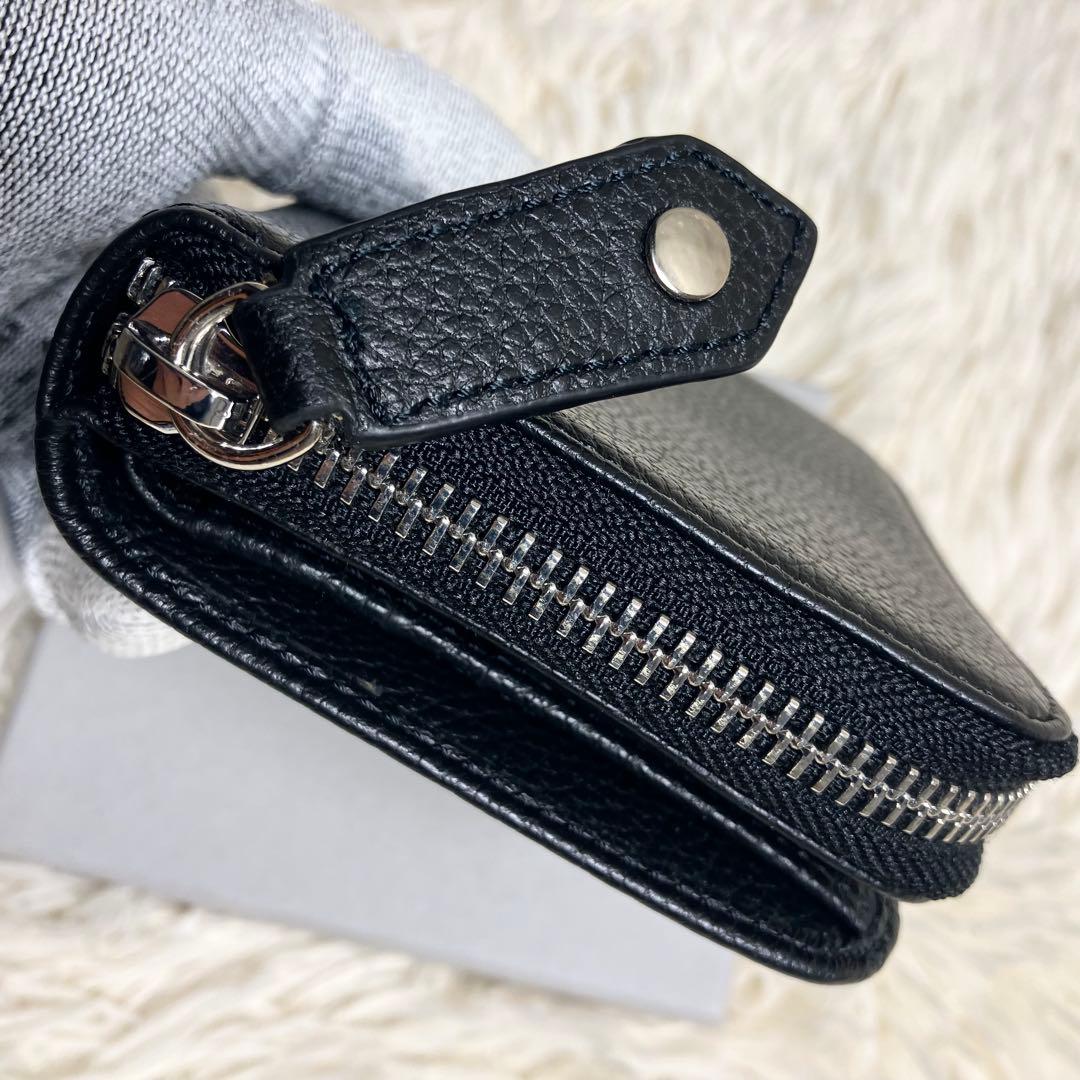 【美品】 ヴィヴィアン 折り財布 オーブ レザーブラック 箱付き