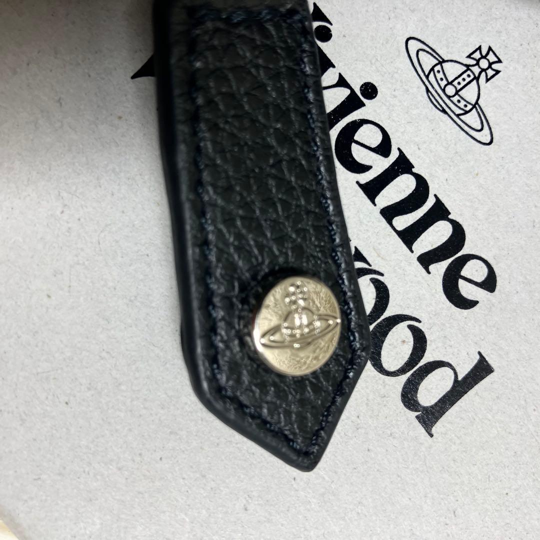 【美品】 ヴィヴィアン 折り財布 オーブ レザーブラック 箱付き