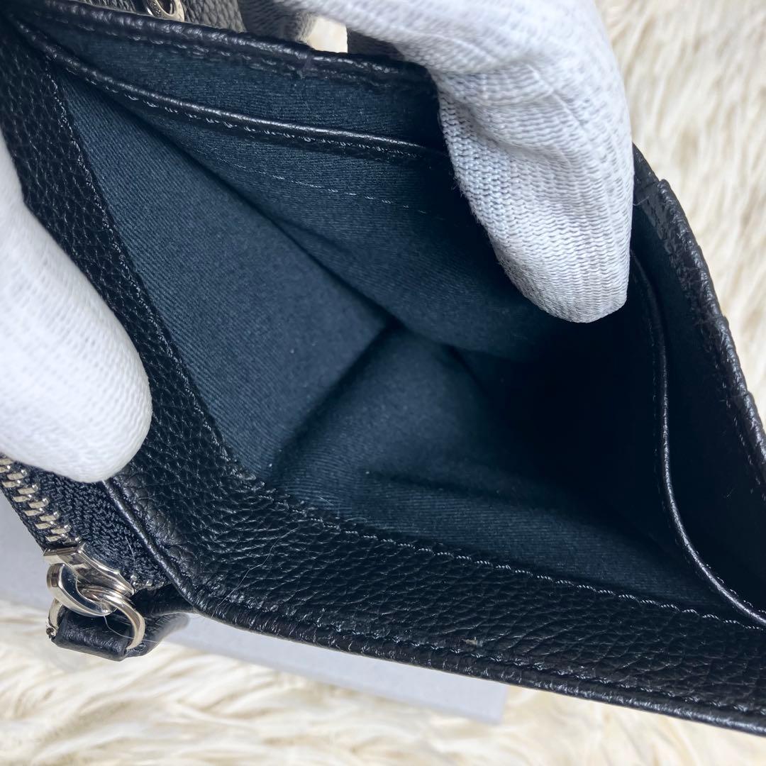 【美品】 ヴィヴィアン 折り財布 オーブ レザーブラック 箱付き