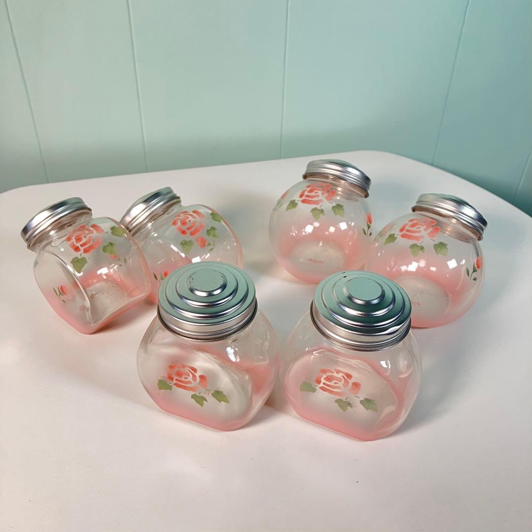 Many マニーローズ ガラス キャニスター　6個セット✨