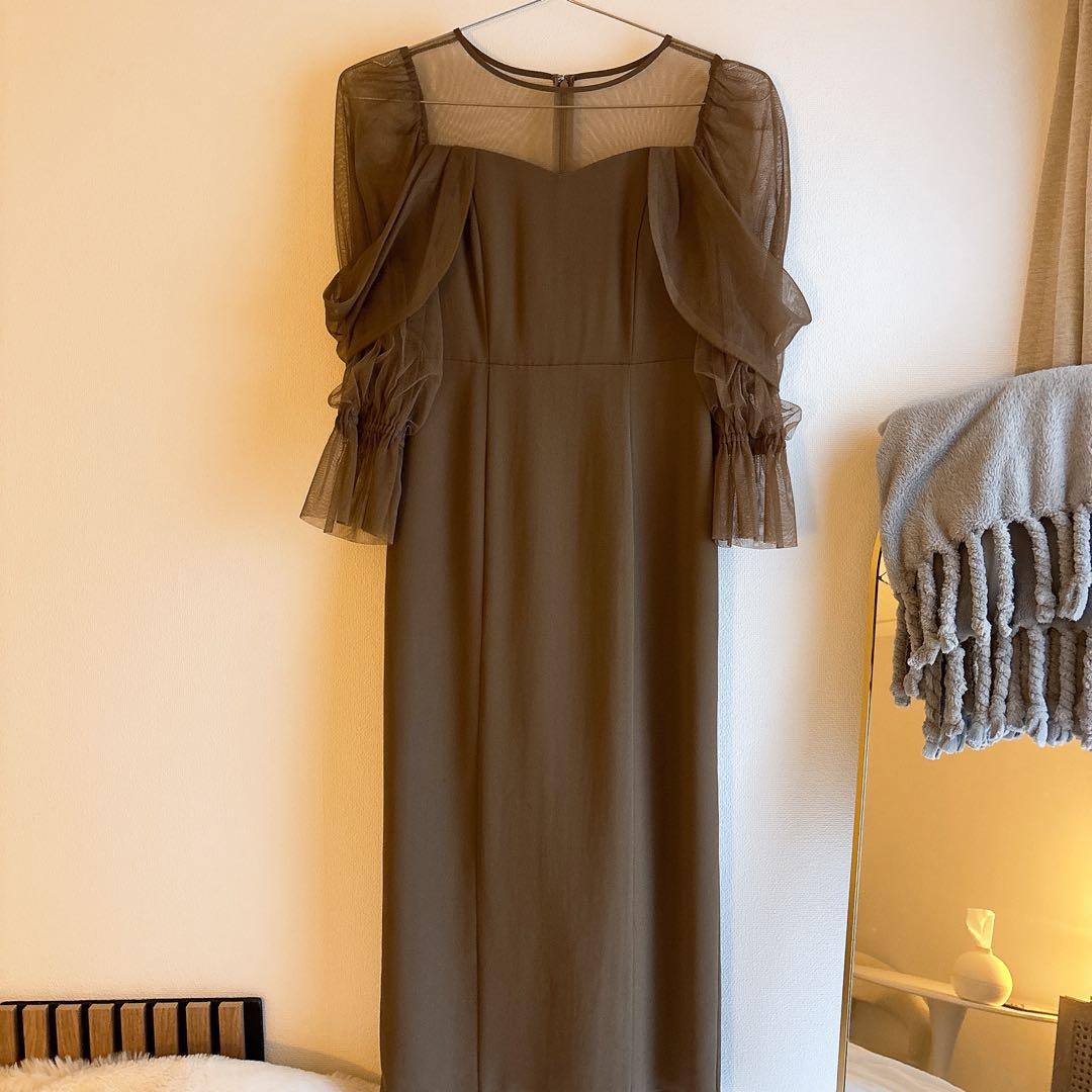 チュールオフショルドレス　オケージョンドレス　パーティドレス