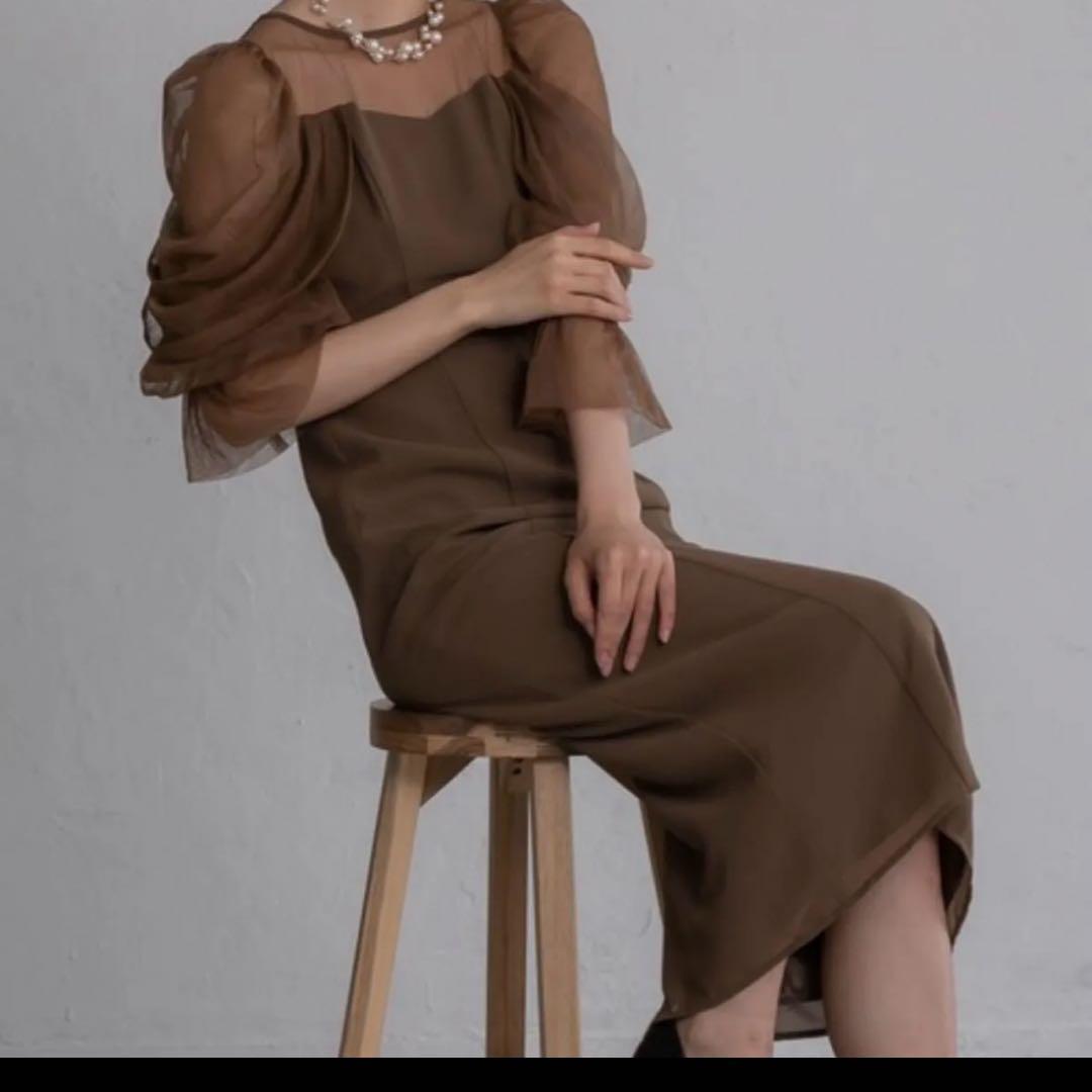 チュールオフショルドレス　オケージョンドレス　パーティドレス