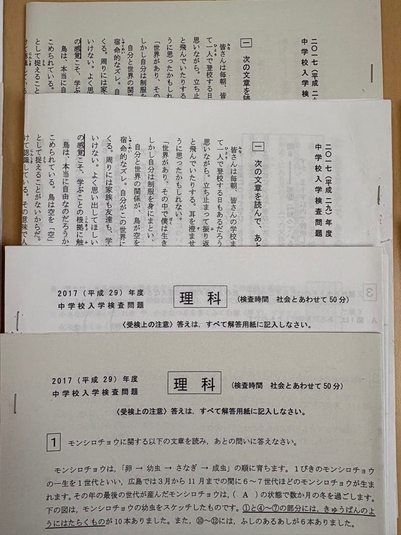 広大附属　中学入学試験 問題集　4教科