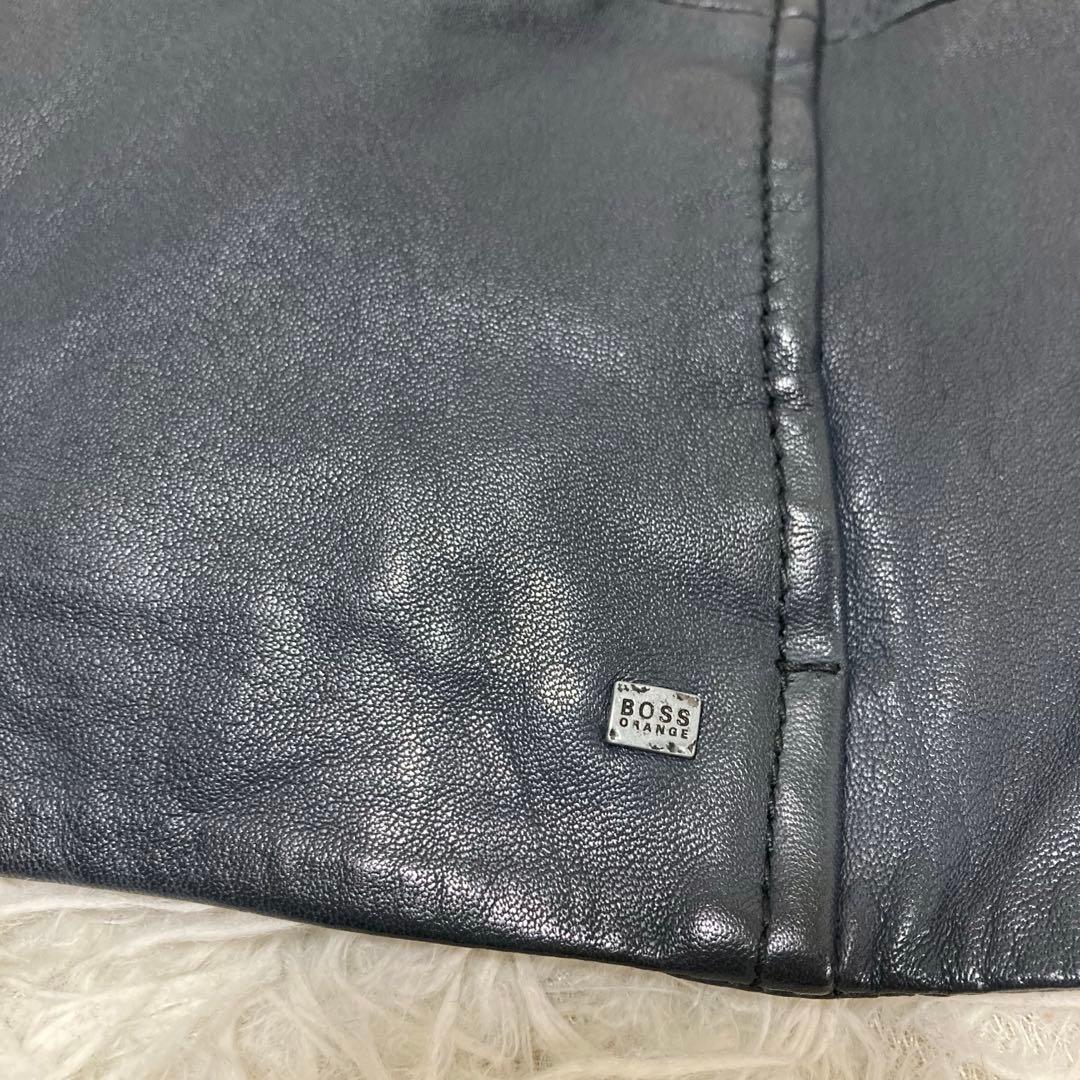 HUGO BOSS✨異素材　ソフトラムレザージャケット　レオパード　ニット　M