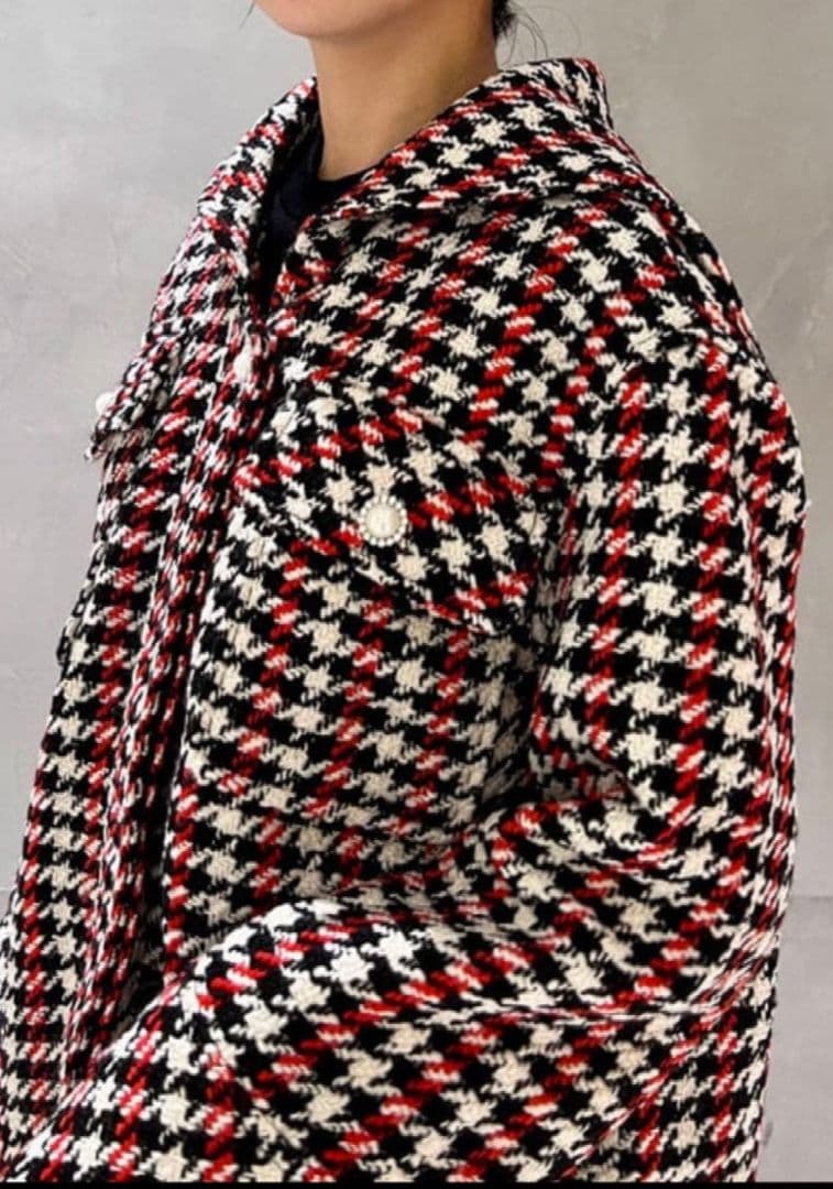 セーラーカラービジューボタンツイードショートコート