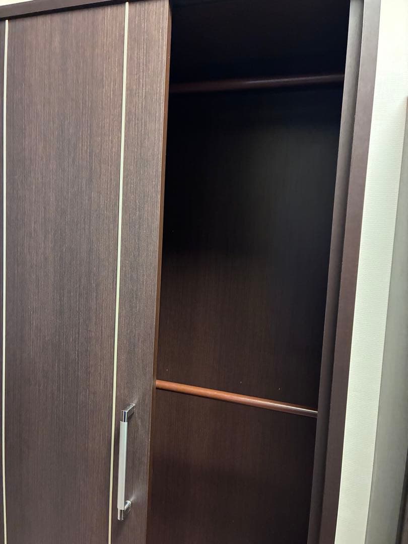 ワードローブ　収納　ダークブラウン