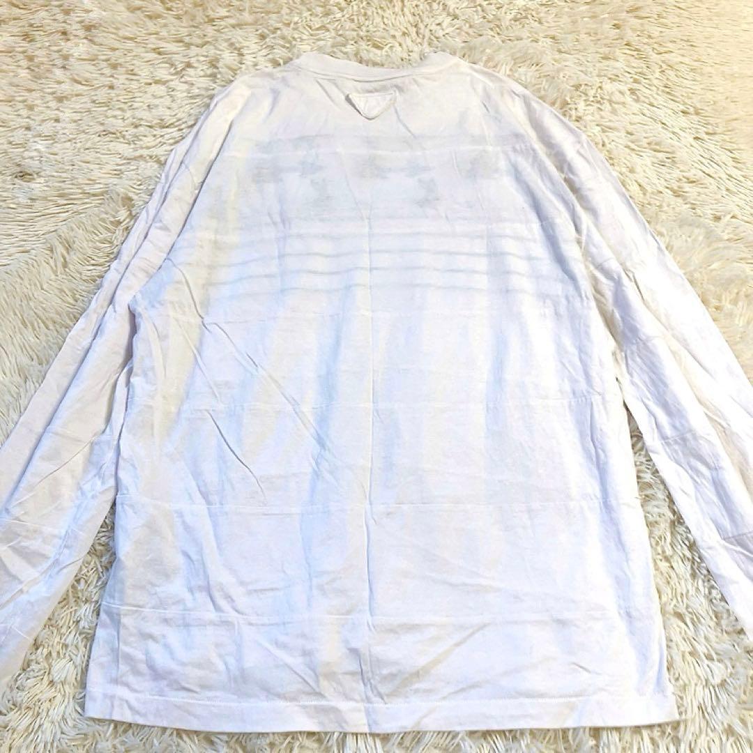 【三角ロゴ】PRADA　ロンT　ホワイト　大きいサイズXL　ラビット　長袖