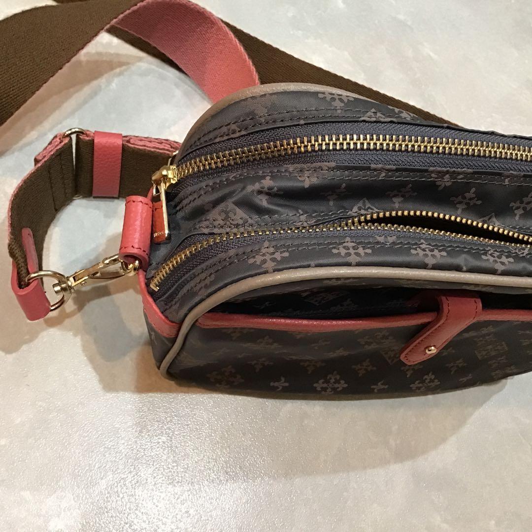 【ラシット】ショルダーバッグ ダークブラウン ピンク