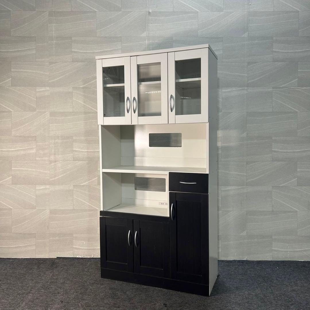 食器棚 シンプル おしゃれ キッチンボード 幅90cm 格安 家具 d3486