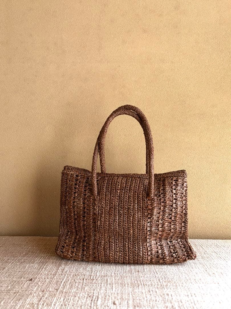 メゾンエヌアッシュパリ【美品】DAHLIA MINI Bag ラフィアバッグ