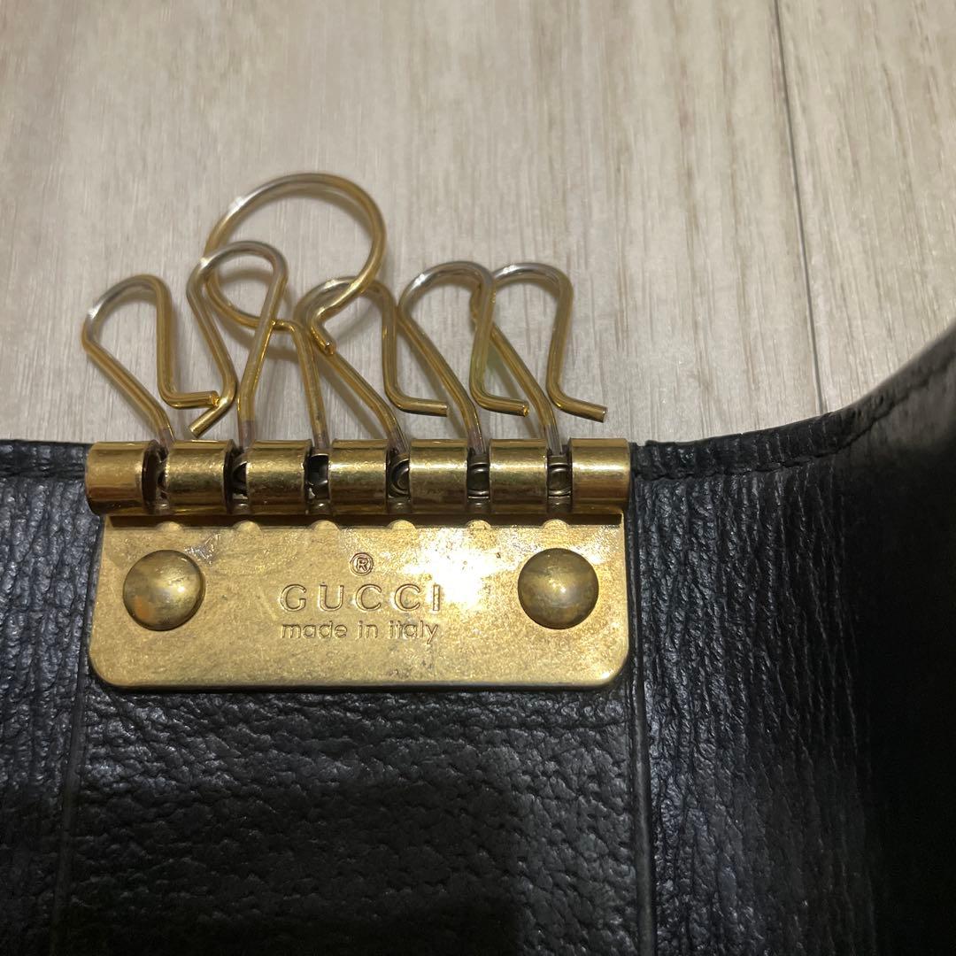 GUCCI アニマリエ ブラックレザー キーケース