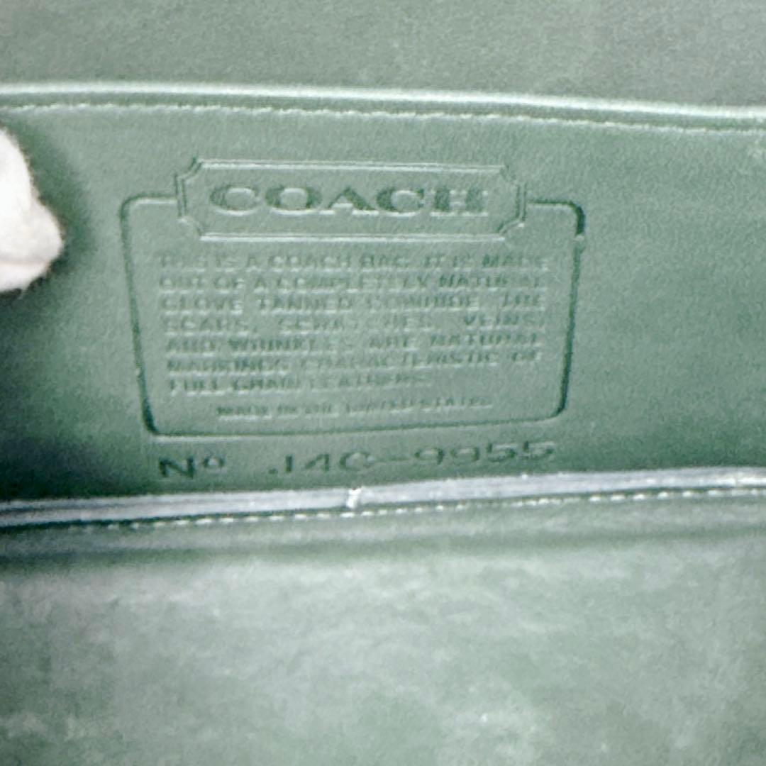 【24時間以内発送】コーチ 9955 バニティ バッグ レザー グリーン