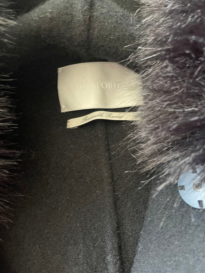 極美品☆ブラック フード付き ポンチョコート