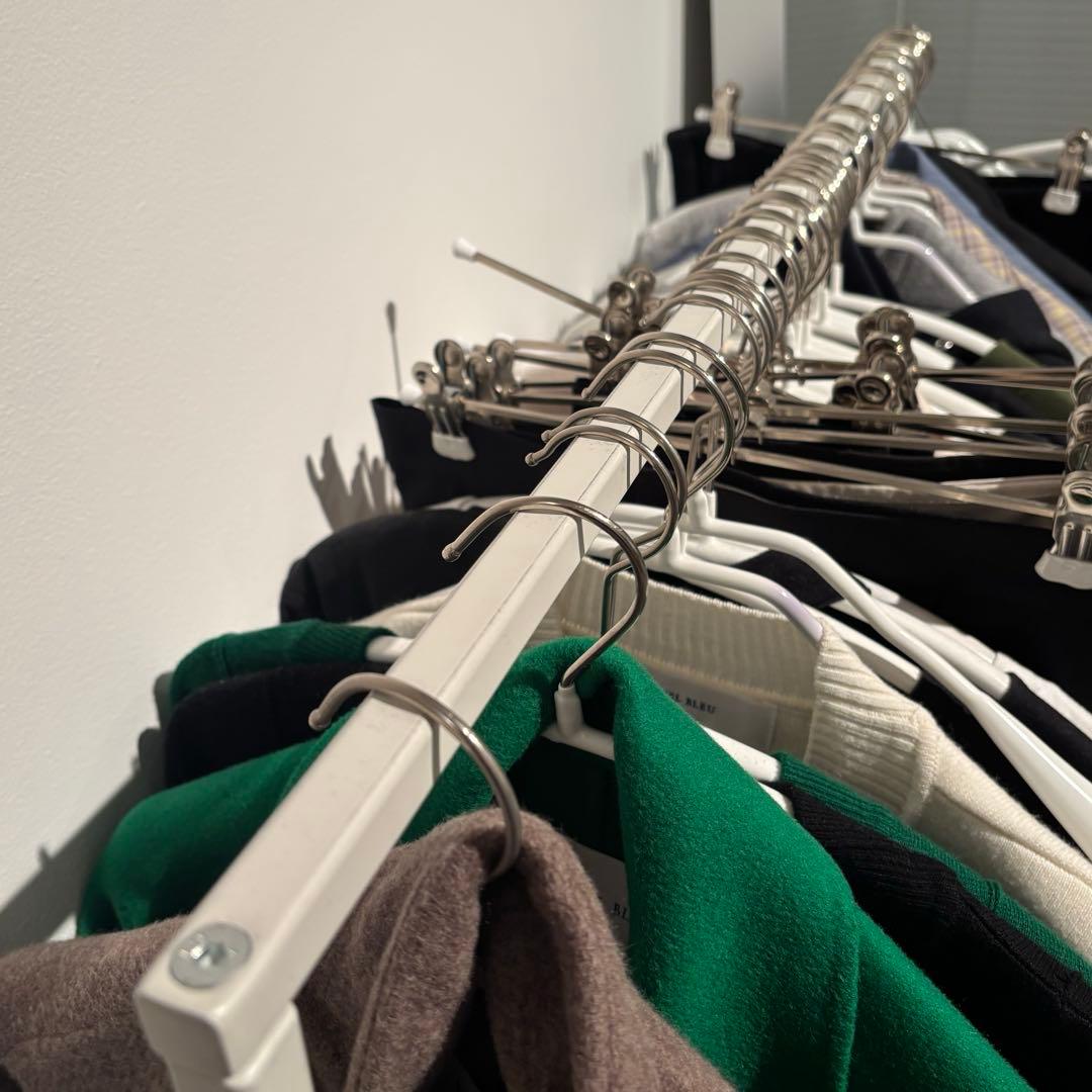 KANADEMONO シンプル アイアン ハンガーラック W120 ホワイト