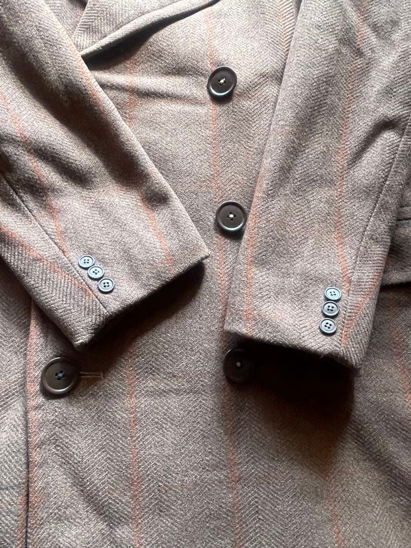 40's 英国製CC41ウィンドウペン柄 ダブルブレストチェスターコート