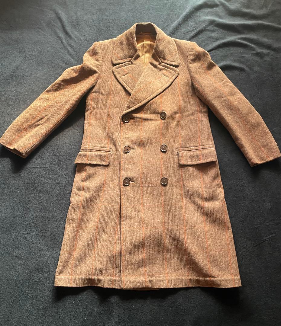 40's 英国製CC41ウィンドウペン柄 ダブルブレストチェスターコート