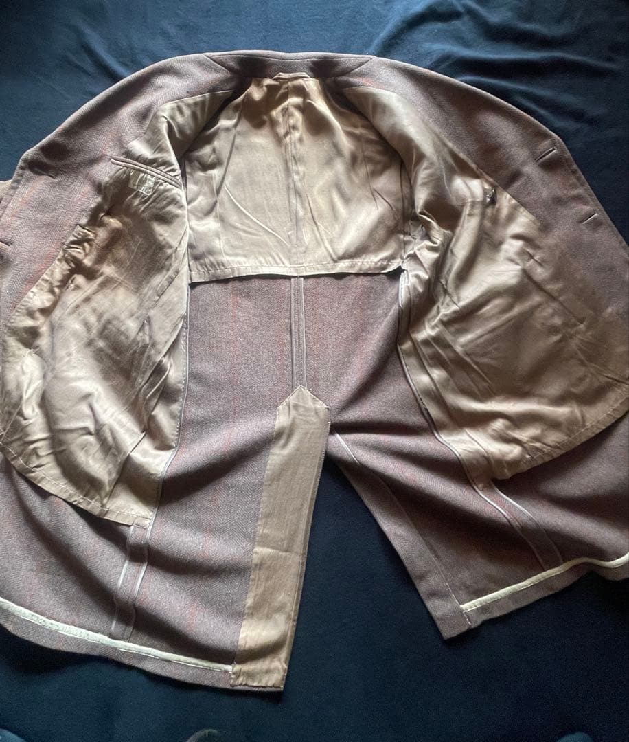 40's 英国製CC41ウィンドウペン柄 ダブルブレストチェスターコート