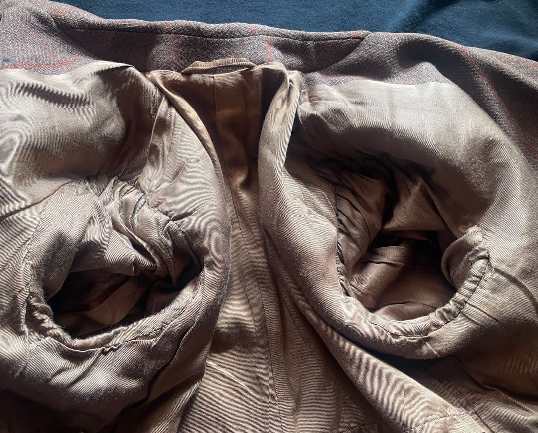 40's 英国製CC41ウィンドウペン柄 ダブルブレストチェスターコート