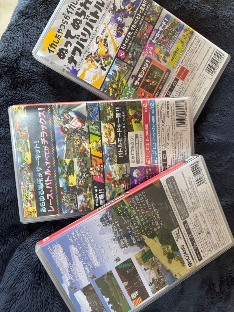 switchソフト　スプラトゥーン2, マリオカート8デラックス,マインクラフト