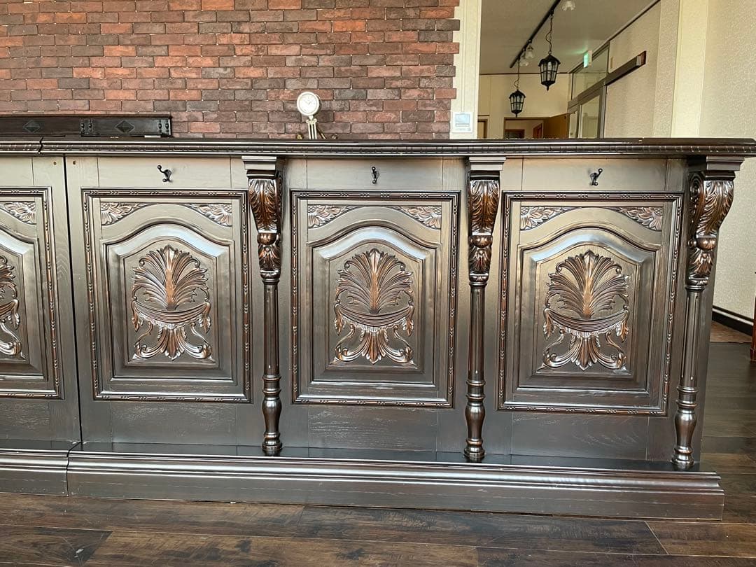 カウンター フラットトップカウンターテーブル アンティーク 店舗什器