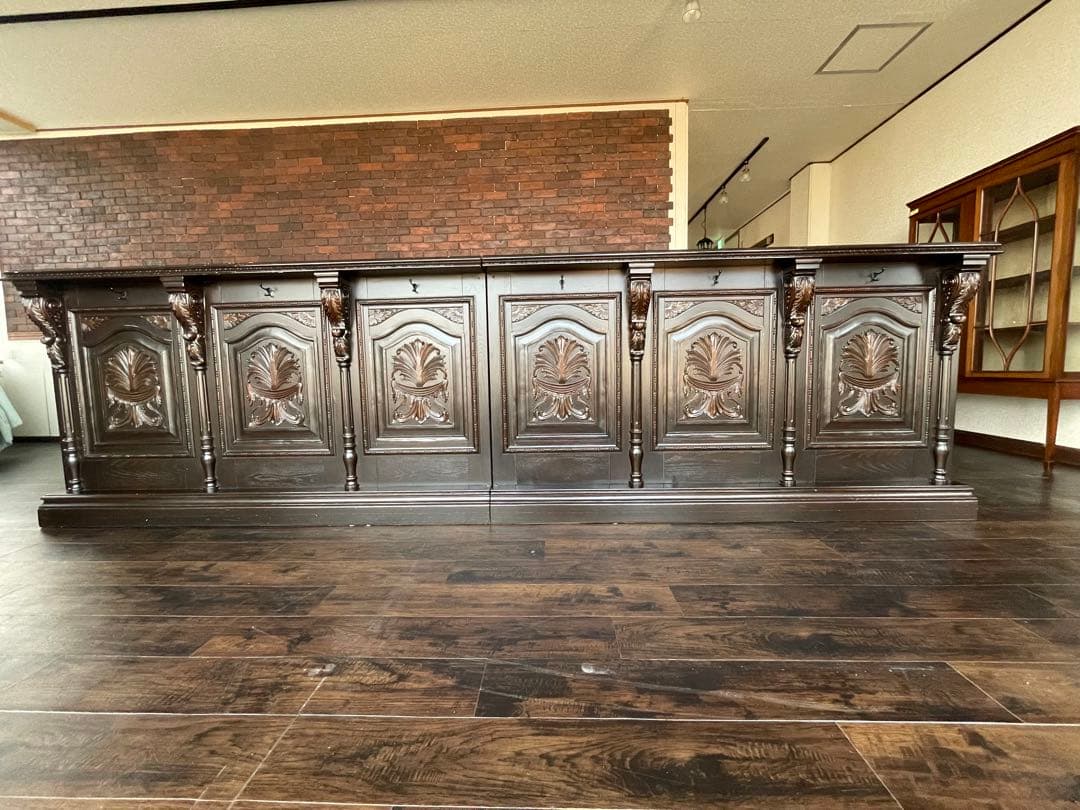 カウンター フラットトップカウンターテーブル アンティーク 店舗什器