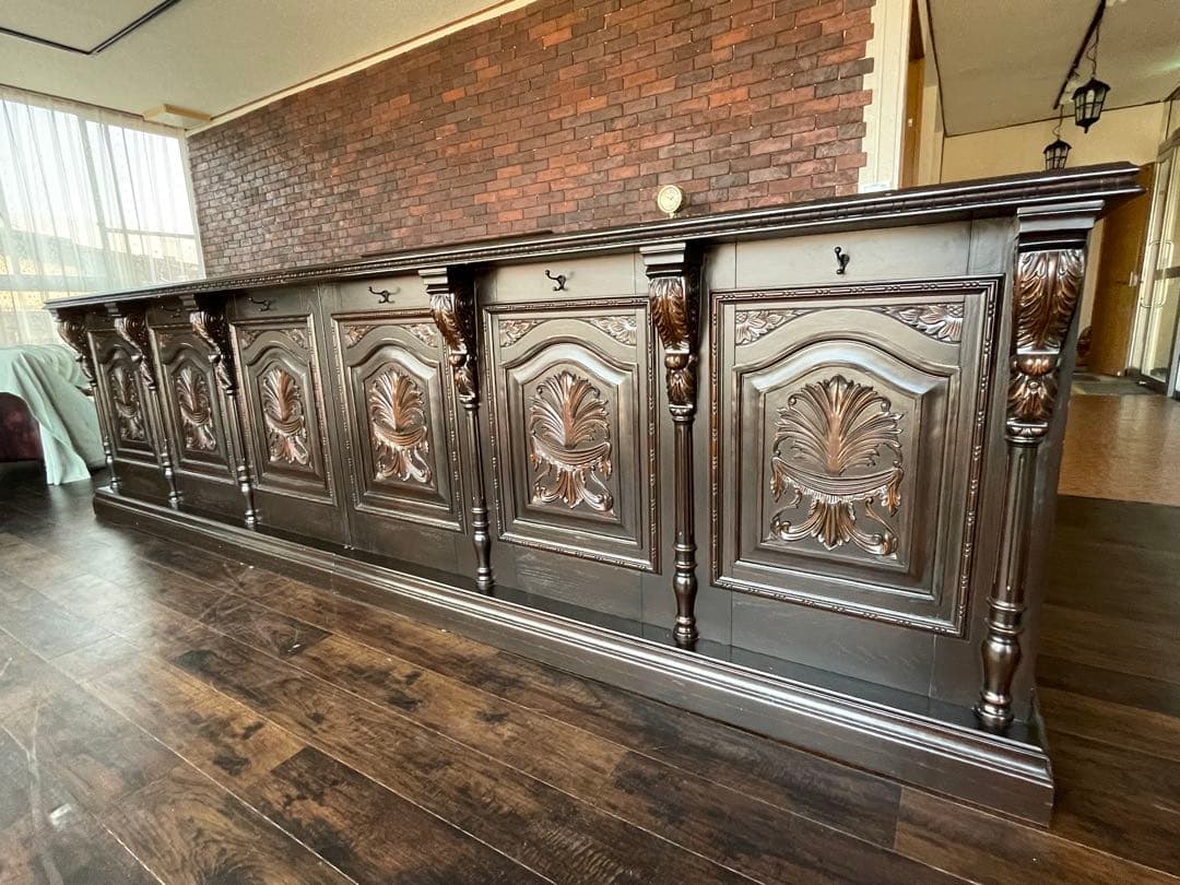 カウンター フラットトップカウンターテーブル アンティーク 店舗什器