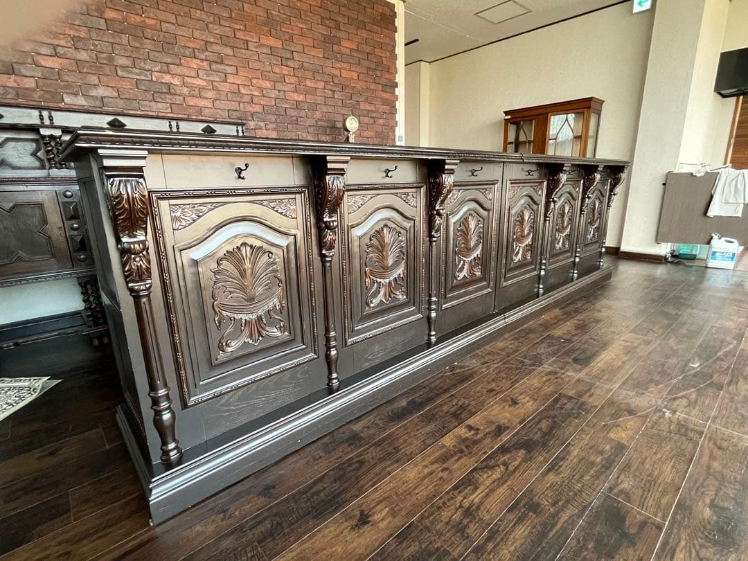 カウンター フラットトップカウンターテーブル アンティーク 店舗什器