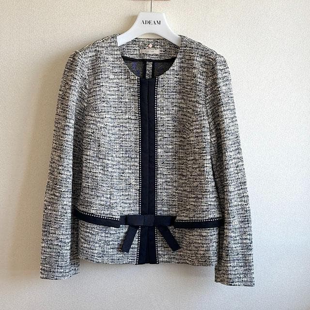 ローズティアラ Rose Tiara ツイードジャケット 42 リボン取外し可