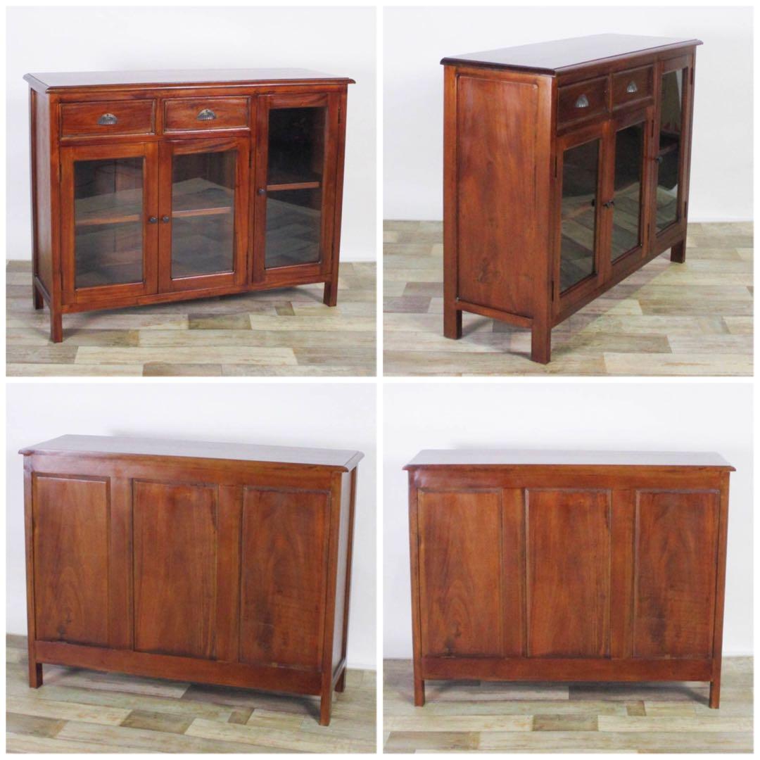 A 新品 アジアン キャビネット アンティーク カントリー 本棚 食器棚 飾り棚