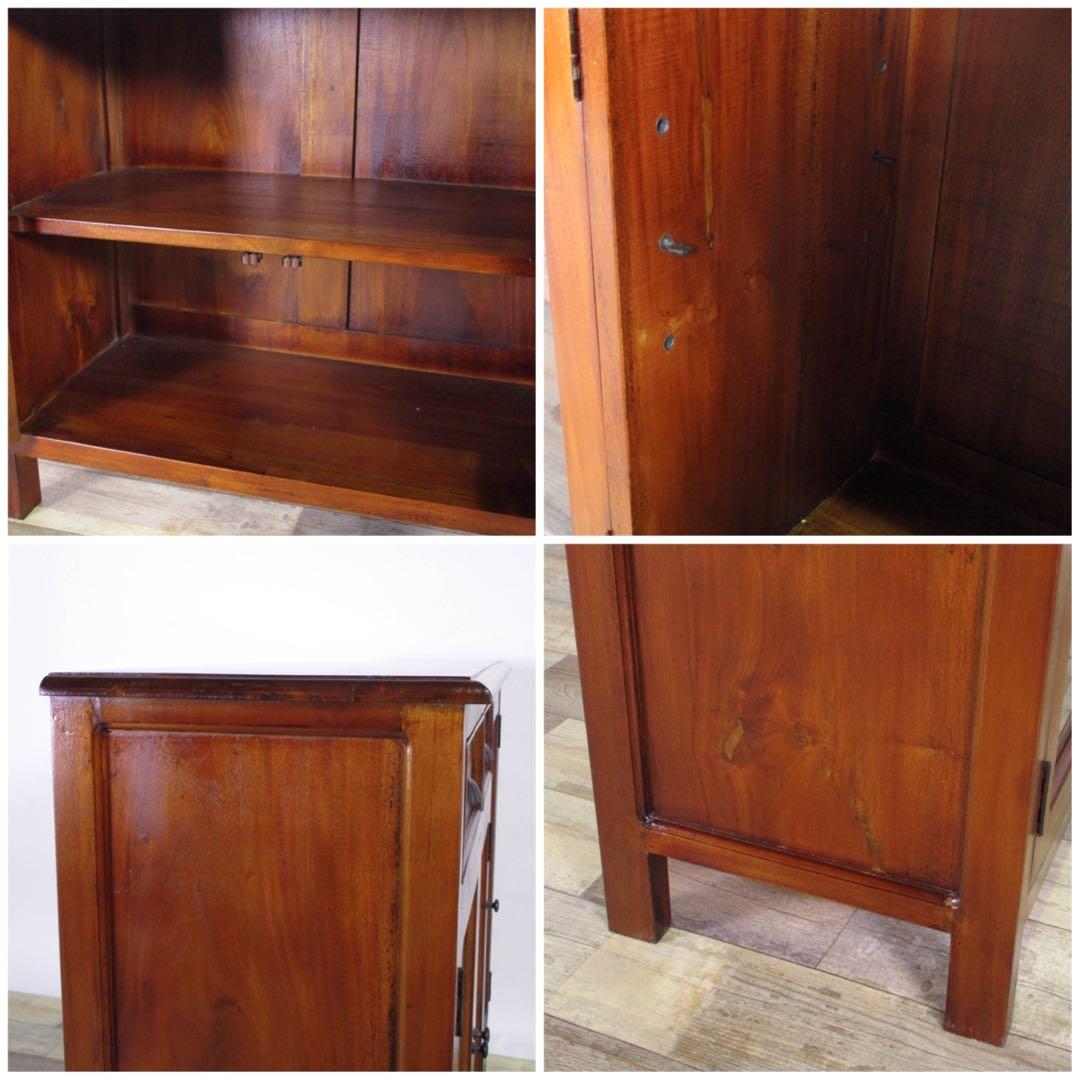 A 新品 アジアン キャビネット アンティーク カントリー 本棚 食器棚 飾り棚