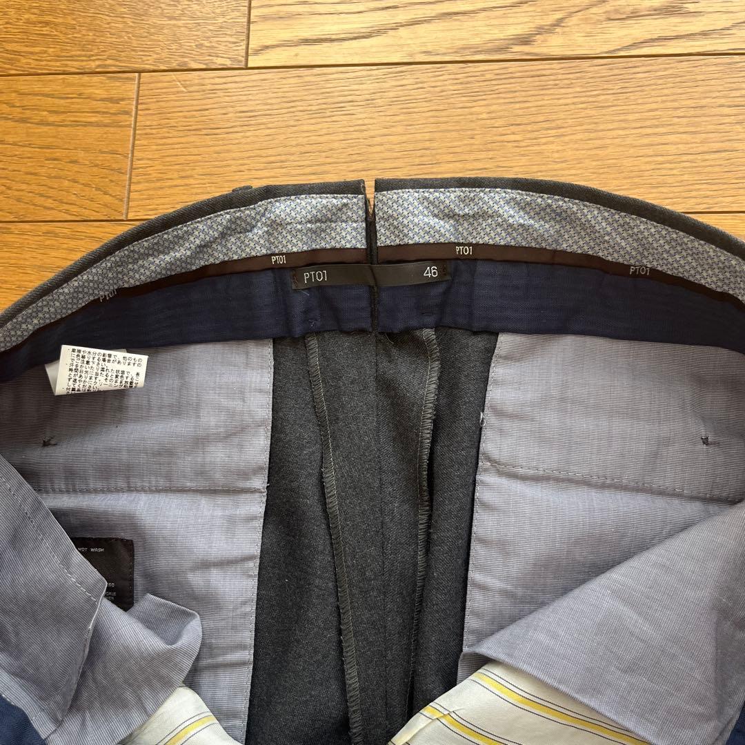 【人気】PT01 COVA FIT秋冬スラックス　チャコールグレー　46