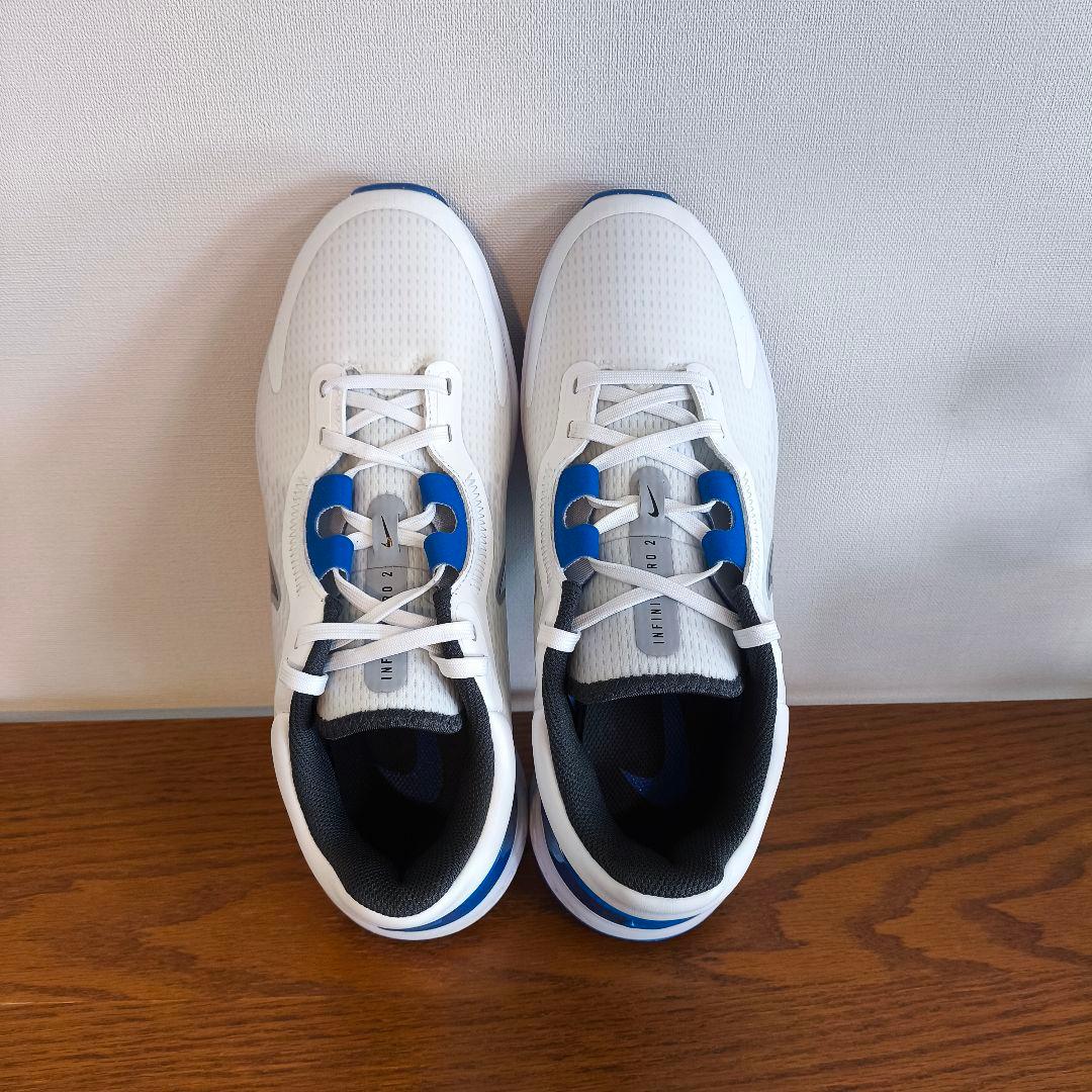 【かぶぬし】ナイキ　ゴルフシューズ　インフィニティプロ2　白　青　27.0