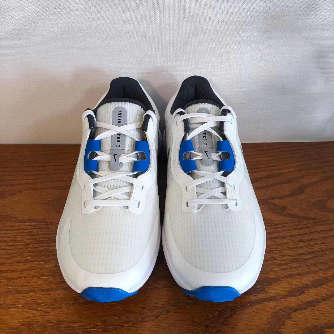 【かぶぬし】ナイキ　ゴルフシューズ　インフィニティプロ2　白　青　27.0