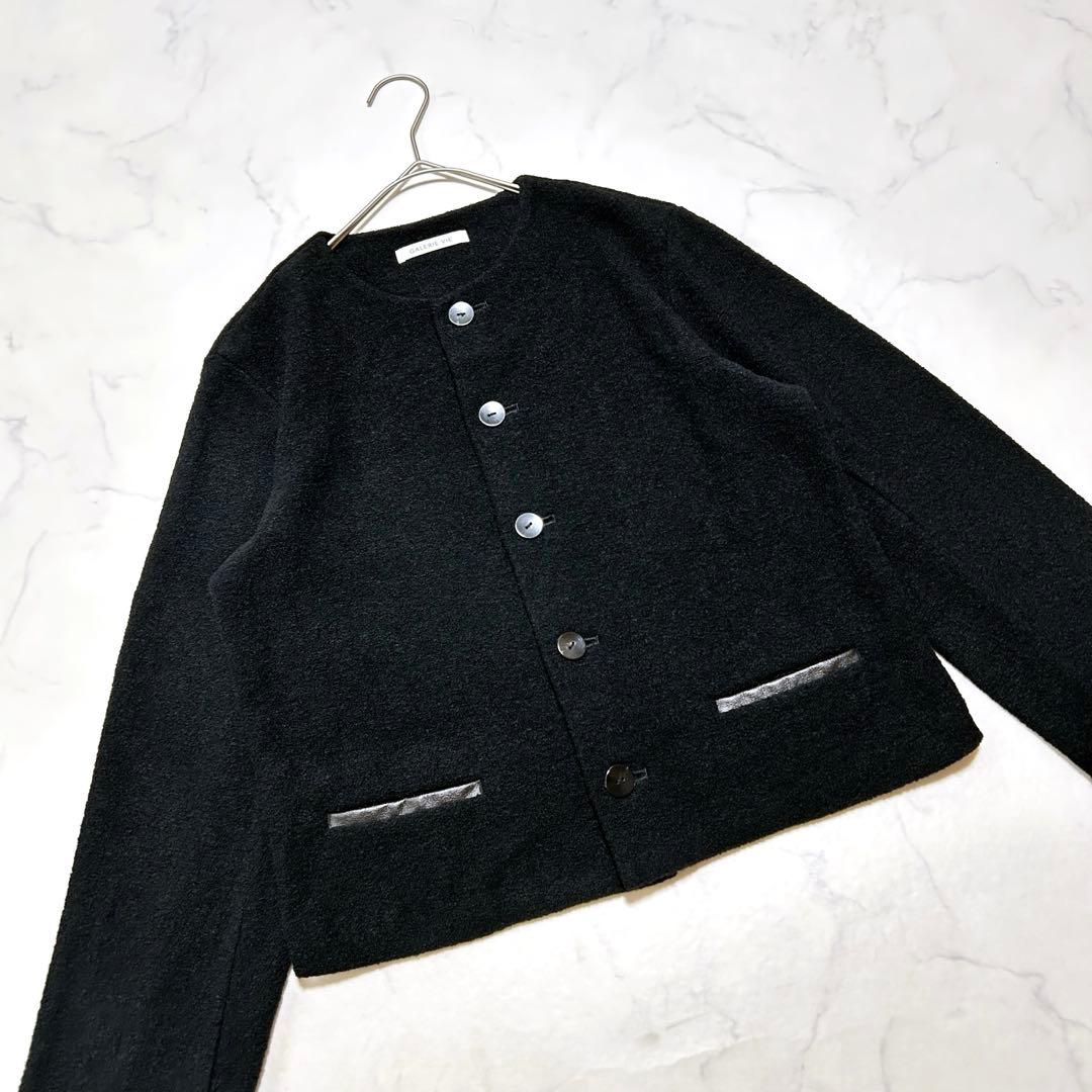 美品 ギャルリーヴィー ファインブークレー クルーネック ジャケット ウール