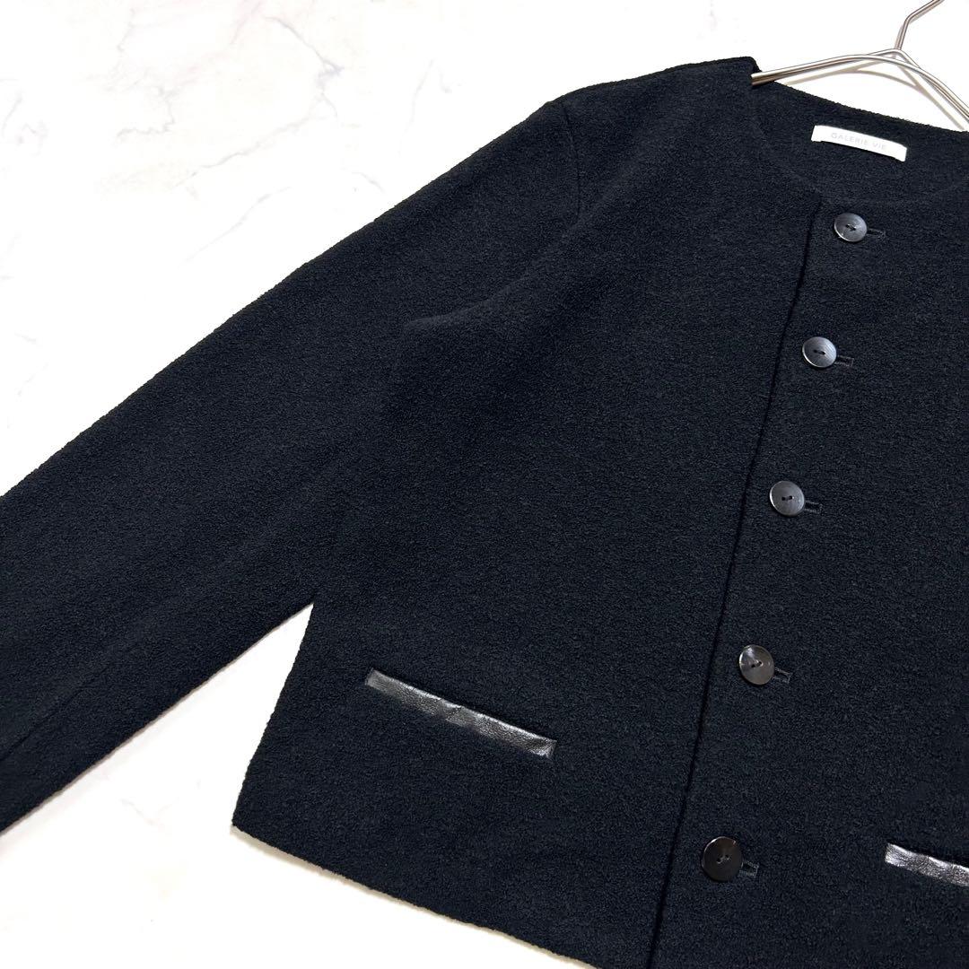 美品 ギャルリーヴィー ファインブークレー クルーネック ジャケット ウール