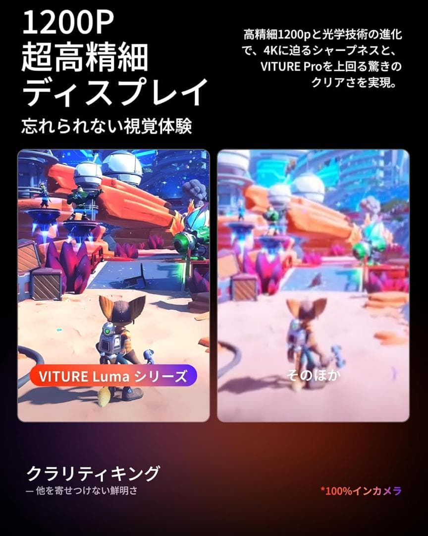 VRグラス VITURE Luma Ultra AR/XR グラス 152インチ