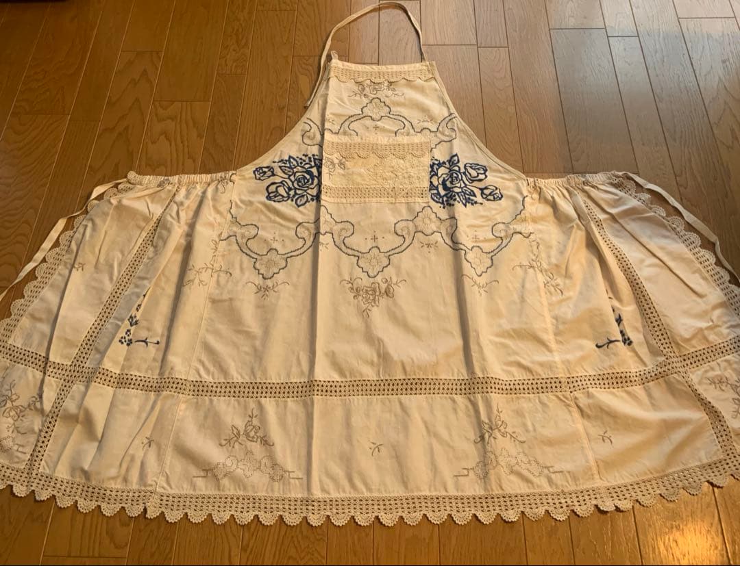 お値下げ　未使用　人気の作家様　ヴィンテージクロスエプロン　ハンドメイド作家様