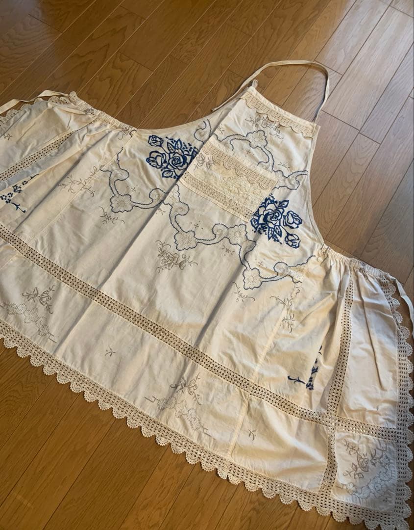 お値下げ　未使用　人気の作家様　ヴィンテージクロスエプロン　ハンドメイド作家様