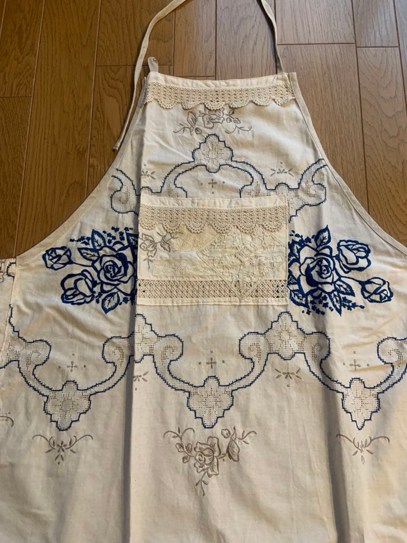 お値下げ　未使用　人気の作家様　ヴィンテージクロスエプロン　ハンドメイド作家様