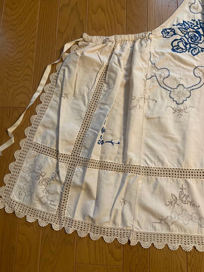 お値下げ　未使用　人気の作家様　ヴィンテージクロスエプロン　ハンドメイド作家様